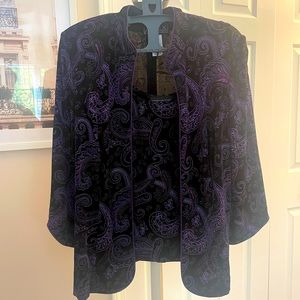 Purple Sequin jacket with matching tank. Size L.